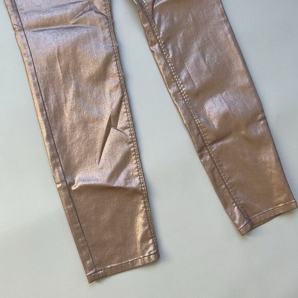 Guess Women’s 1981 High Rise Skinny Jeans Foil Gold Metallic Size 28 - Picture 4 of 8